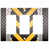 Chevrons en métal jaune et noir