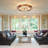 20 Inch 4 Light Dimmable Tiffany Glass Flush Mount