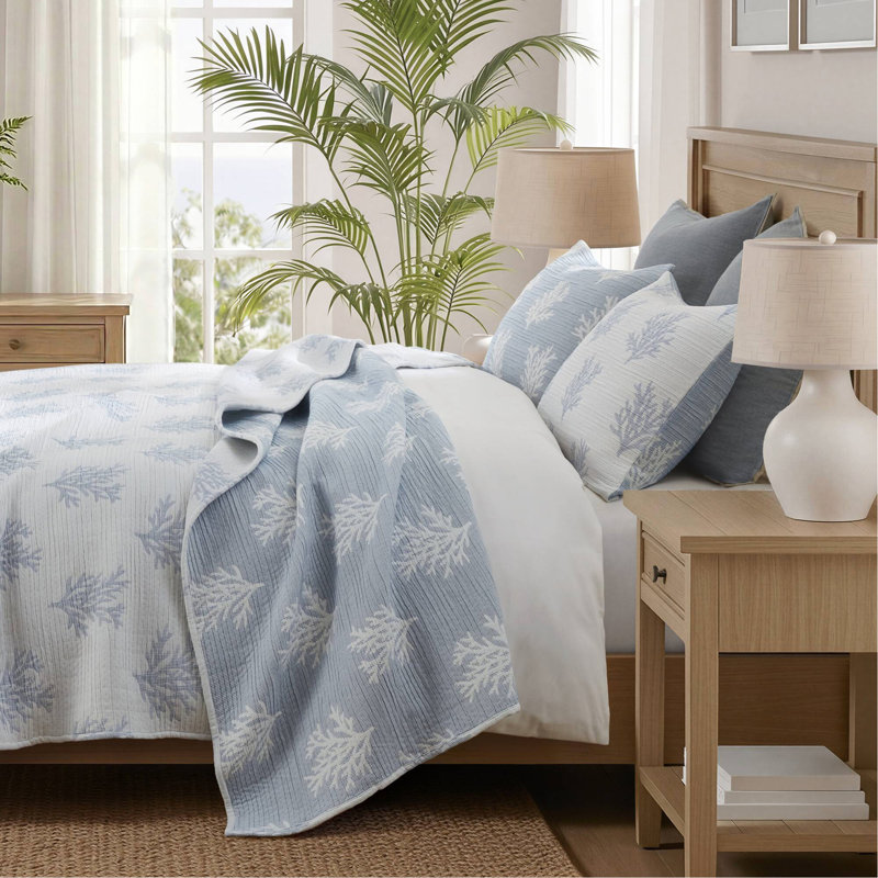 3-Piece Full/Queen Quilt Mini Set,Blue