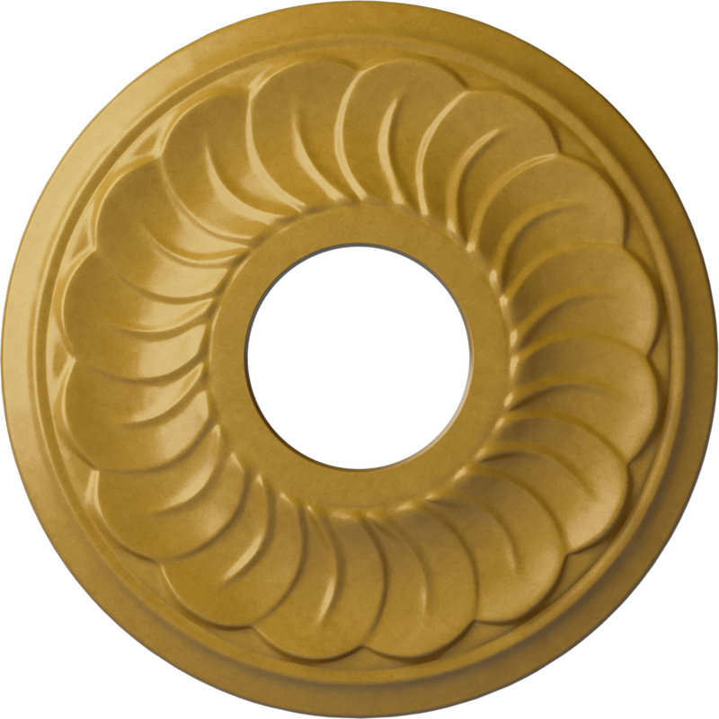 Médaillon de plafond Endurathane Blackthorne, P 11 3/4 po x P 3 5/8 po x P 1 po (convient aux auvents jusqu'à 4 7/8 po), fini or irisé peint à la main