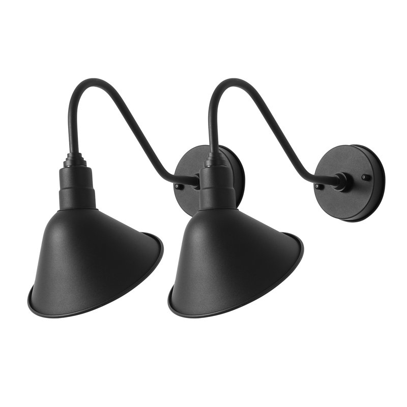 8" Gooseneck Outdoor Sign Lighting Matte Black Barn Light for Storefront Signage