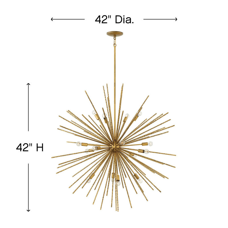 Tryst 16-Light Sputnik Sphere Chandelier, Burnished Gold