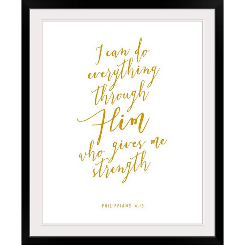 « philippians 4:13-scripture art », art textuel, H 23 po x l 20 po x P 1 po, Cadre noir