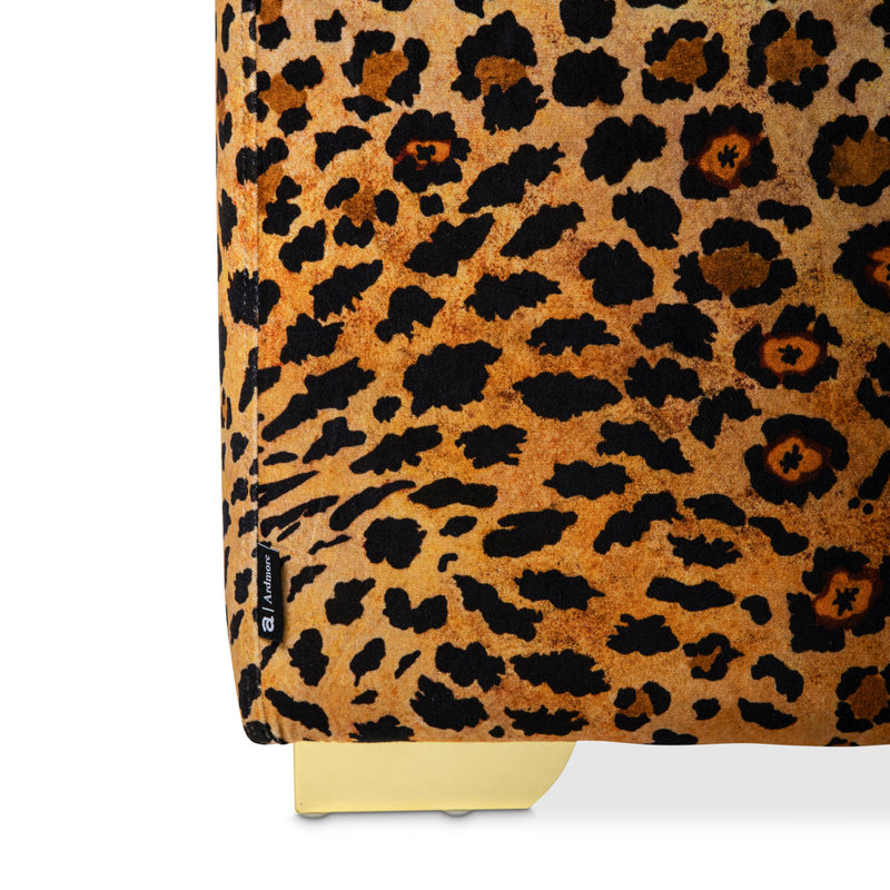 Cube Ottoman - Safari Spot - Velvet, Gold