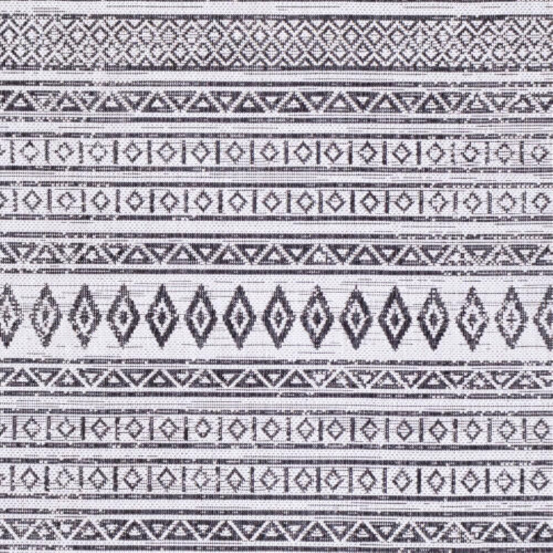 Intérieur / extérieur Isidro en polypropylène tissé à la machine, Black/White, Runner 2' x 2'11"