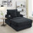 39" Wide Corduroy Upholstered Chaise Lounge Chair Accent Chair with Cup Holder for Living Room, Bedroom, Office-1533877471