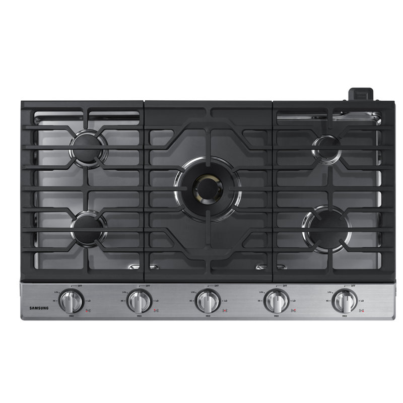 Samsung 36" Smart Gas Cooktop with 22K BTU Dual Power Burner, Stainless Steel