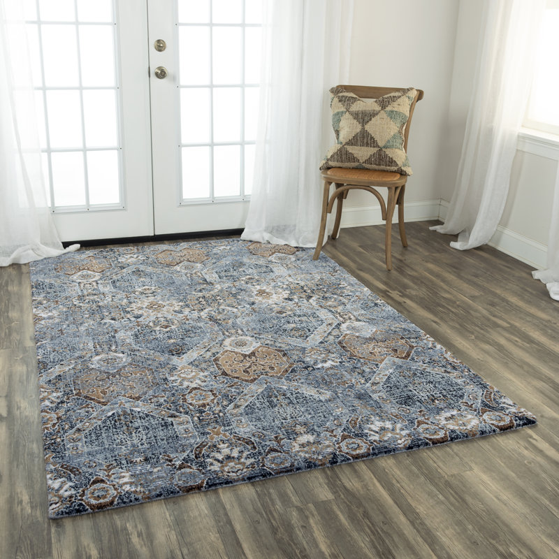 Tapis tissé à la machine 100% polyester recyclé hybride, Rectangle 8 pi x 10 pi