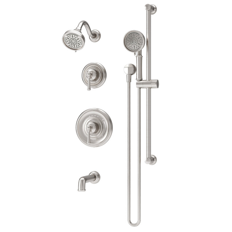 Braston HydroMersion Tub and Shower Trim Kit with Hand Spray, Satin Nickel