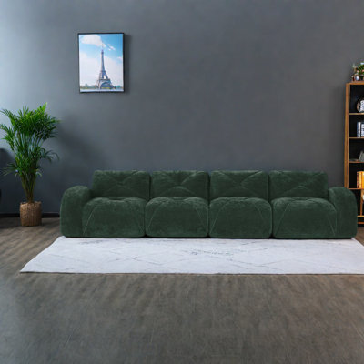 Canapés luxueux en velours, design moderne, sans assemblage, vert