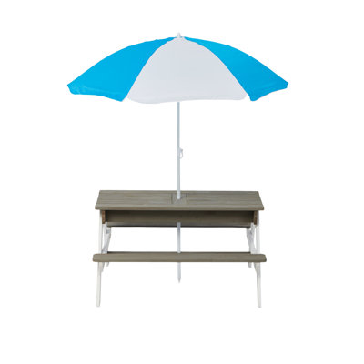 Outdoor Table With Detachable Umbrella - 31 Sand Water And Picnic For Backyard Recreational Play ' Wooden Adjustable Fun Moments