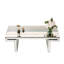 Table basse à miroir rectangulaire de 47 pouces avec verre trempé cannelé, assemblage en 2 étapes, pieds, idéal pour la vie primaire Design luxueux, installation rapide, intérieurs contemporains