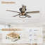 52''5-Blade Flush Ceiling fan with Light Kit and Control Included-559386108
