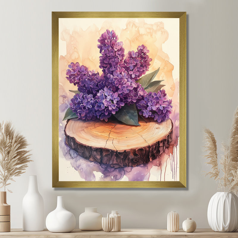 Sidney - Floral Wall Art, H 44 po x l 34 po, Reproduction encadrée d'une seule photo, Doré