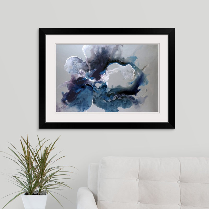 « Cerulean Waters » par Sydney Edmunds - impression, H 24 po x l 32 po, Impression encadrée, Noir