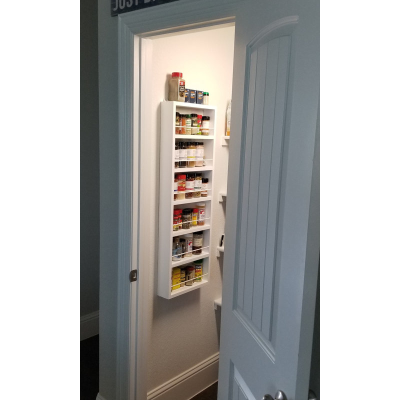 Étagère à épices sur le mur Mitchell, Émail blanc, 48" H x 11" W x 3.5" D