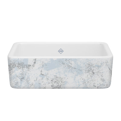 Lancaster 30" Single Bowl Farmhouse Apron Front Fireclay Kitchen Sink With Patina Design