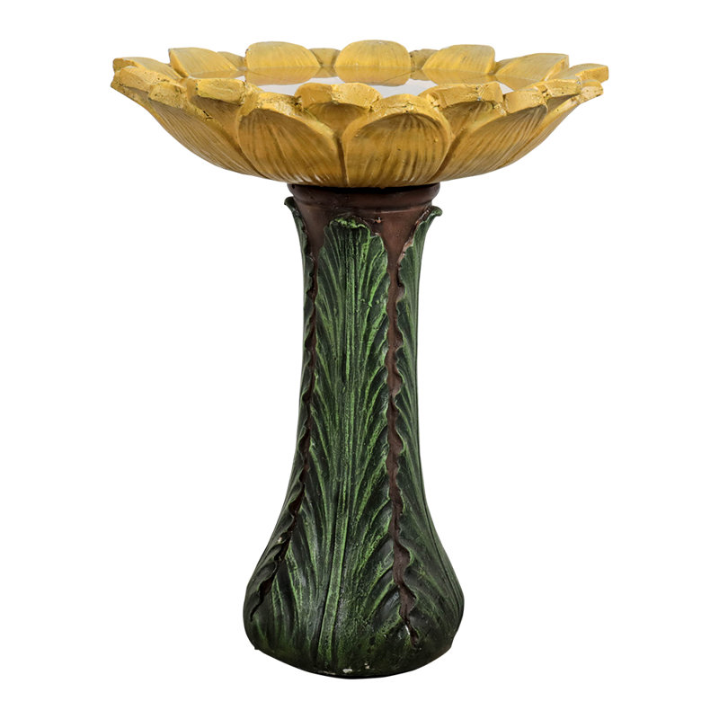 Cherysse Concrete / Cement Pedestal Birdbath