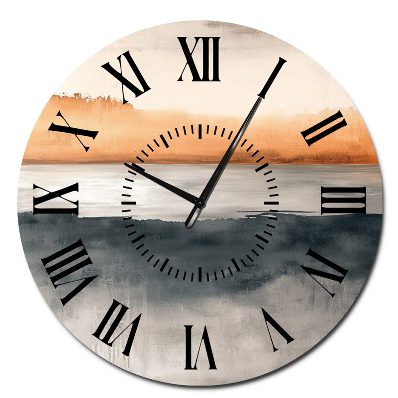Horloge murale surdimensionnée en orange et noir, Surdimensionné