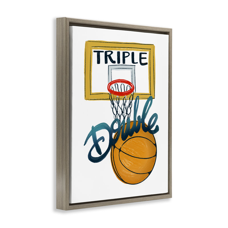 Triple cadre de basketball flottant double, design par Connie Summers, Cadre flottant orme Montalcino, H 31 po x l 25 po