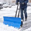 Dual-Bar Snow Shovel with Wheels, Adjustable Handle and 5-Position Blade for Driveways & Walkways-138218573-138218574