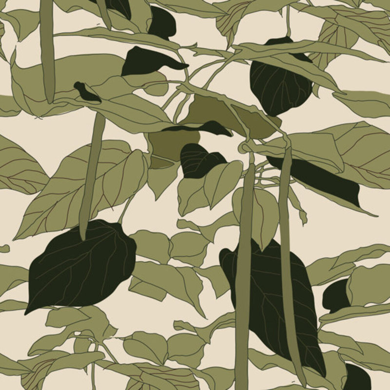 Canopy Sketch Floral Matte Wallpaper Roll, Silk, Faux Grasscloth