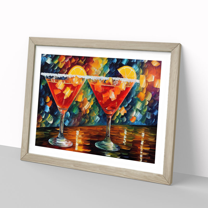 Cocktail Painting Vol.2 Abstract - Framed Print, 25cm H x 34cm W x 2cm D, Oak