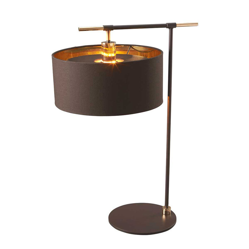 Santistevan Metal Desk Lamp, Brown/Polished Brass