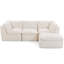 Canapé de salon moderne de style nuage, canapé convertible en forme de L sans cadre (avec repose-pieds), canapé surdimensionné confortable en chenille surdimensionné à 4 places, canapé modulaire modulaire-1895827883