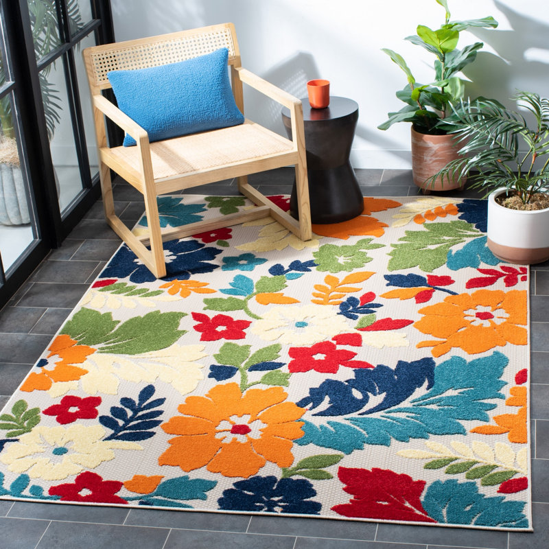 Tapis floral Longshore Performance, Rectangle 5 pi 3 po x 7 pi 6 po