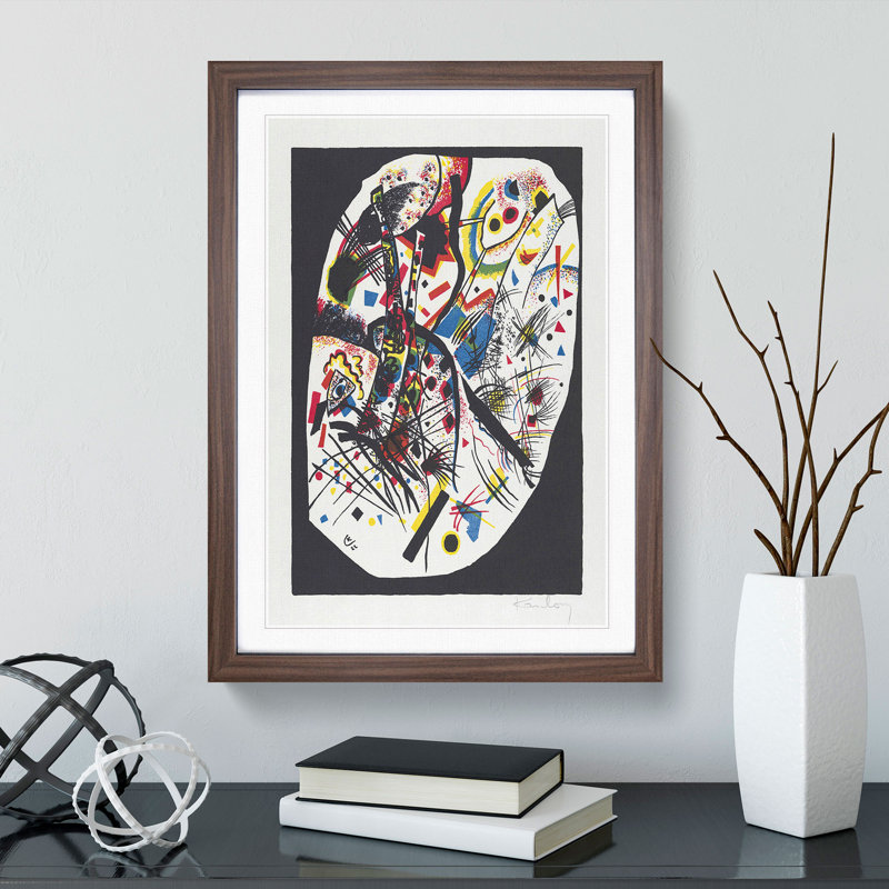 Small Worlds III by Wassily Kandinsky - Single Picture Frame Print on Wood, 48cm H x 36cm W x 2cm D, Walnut Framed