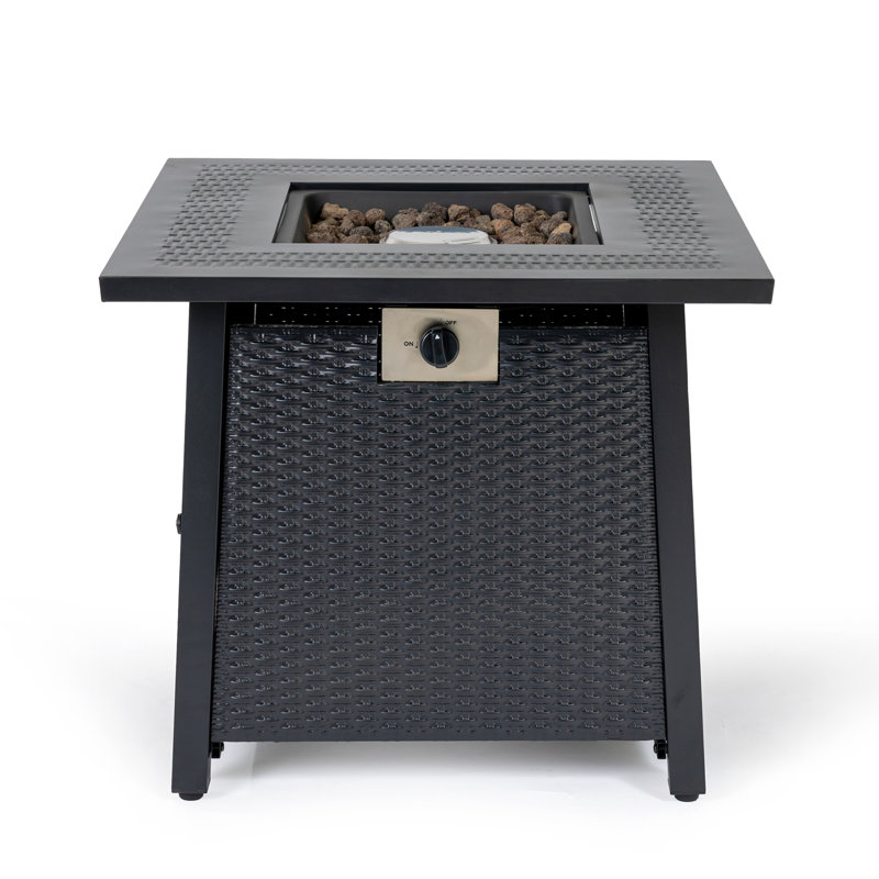 Iron Square Propane Fire Pit Table