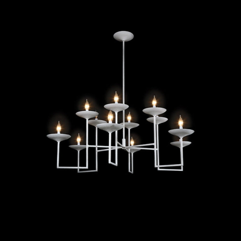12 - Light Chandelier, 36" H x 47" W x 47" D, White