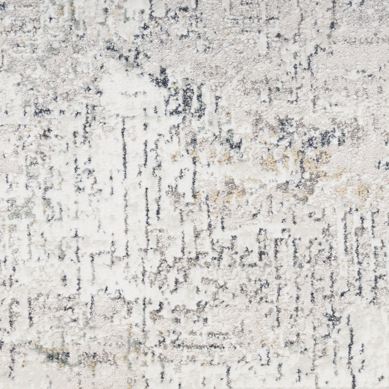Distinctive Power Loom Synthetic Fibers Abstract Area Rug in Blue/Gray/Ivory