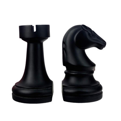 Decorative Bookends Chess Bookends, Black Book Ends Heavy Book Supports, Unique Bookends Decor For Office Home Desk Bookrack, 7"(L) X4(W) X7(H), 1Pair/2Piece