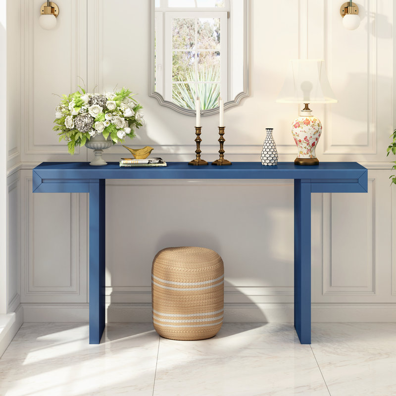 Grande console U-Style de 60 pouces aux lignes géométriques épurées, Marine