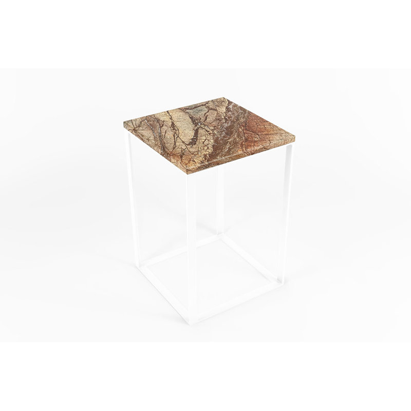 Akmal Frame End Table, White