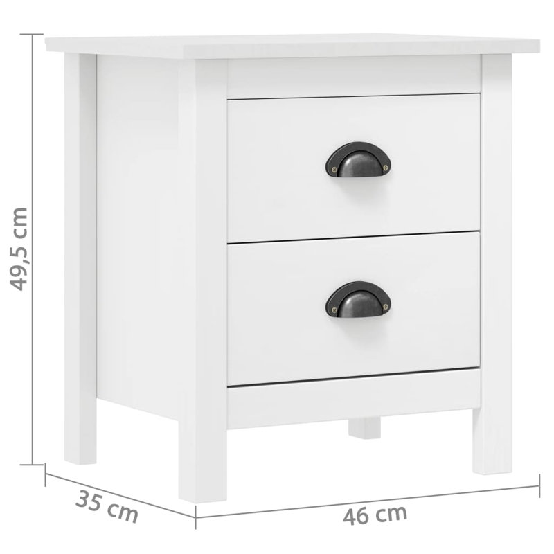 Abdussamad 19.5'' W Solid Wood Nightstand, White