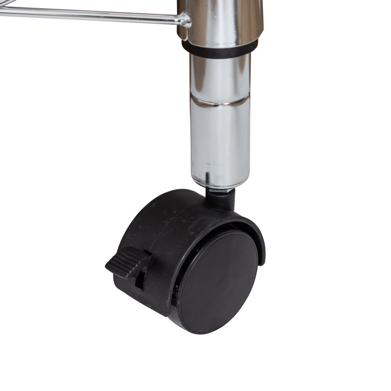 Chrome Steel Rolling Laundry Center with Triple Sorter and Hanging Rod