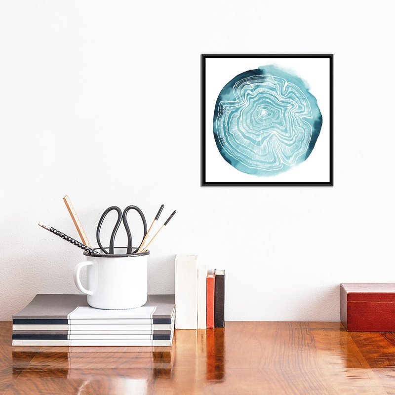 « tree ring overlay iv », impression sur toile, H 18 po x l 18 po x P 1,5 po, Toile avec cadre noir, Pas de tapis