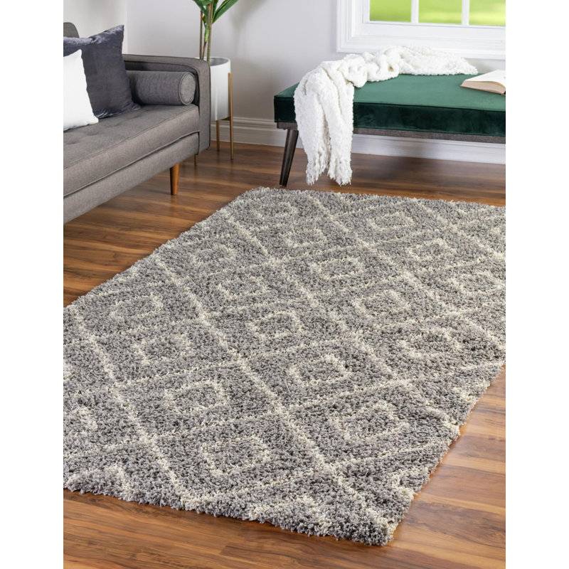 Azbill Geometric Indoor Rug, Rectangle 7'10" x 10'