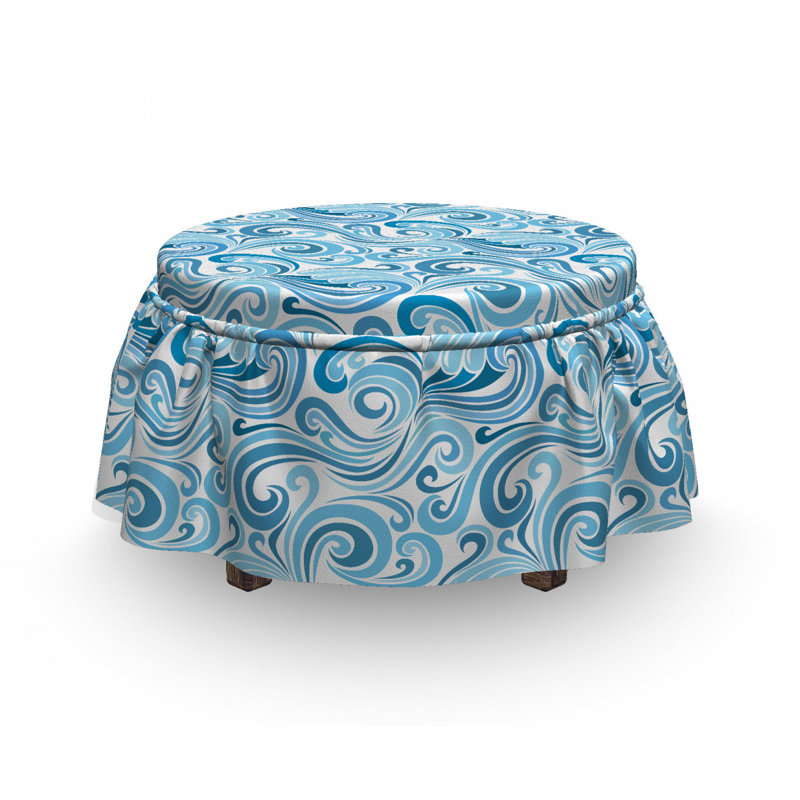 Housse pour repose-pieds abstrait sea waves