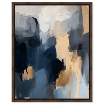 Toile bleu marine beige II par Art Remedy