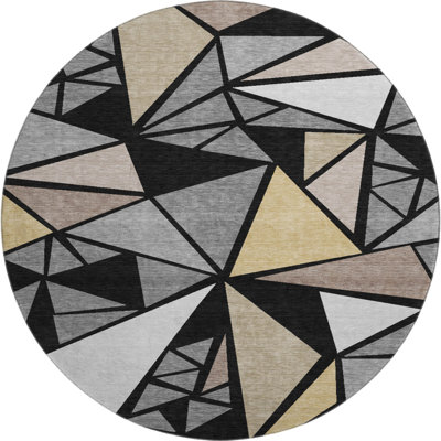 Premium Machine Washable Ketterer AMF1039 Geometric Rug