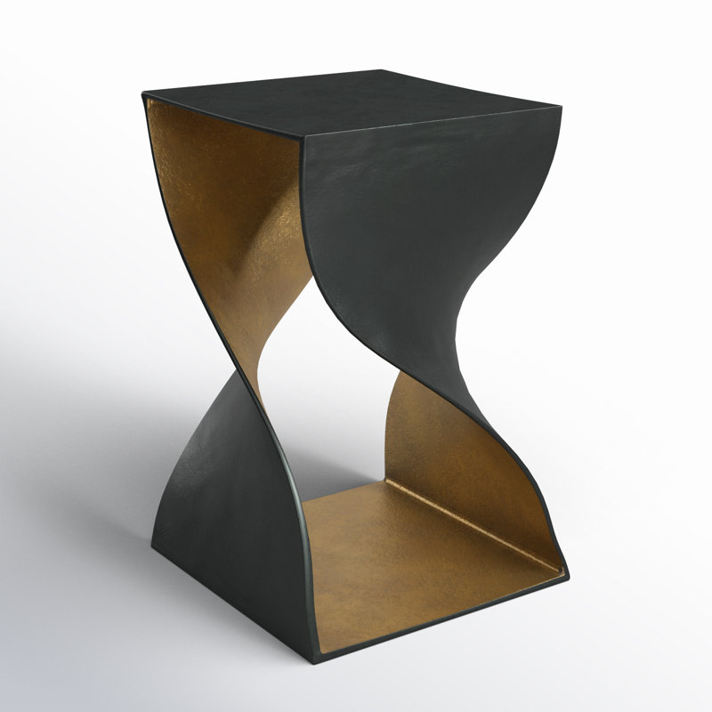 Floor Shelf End Table, Black