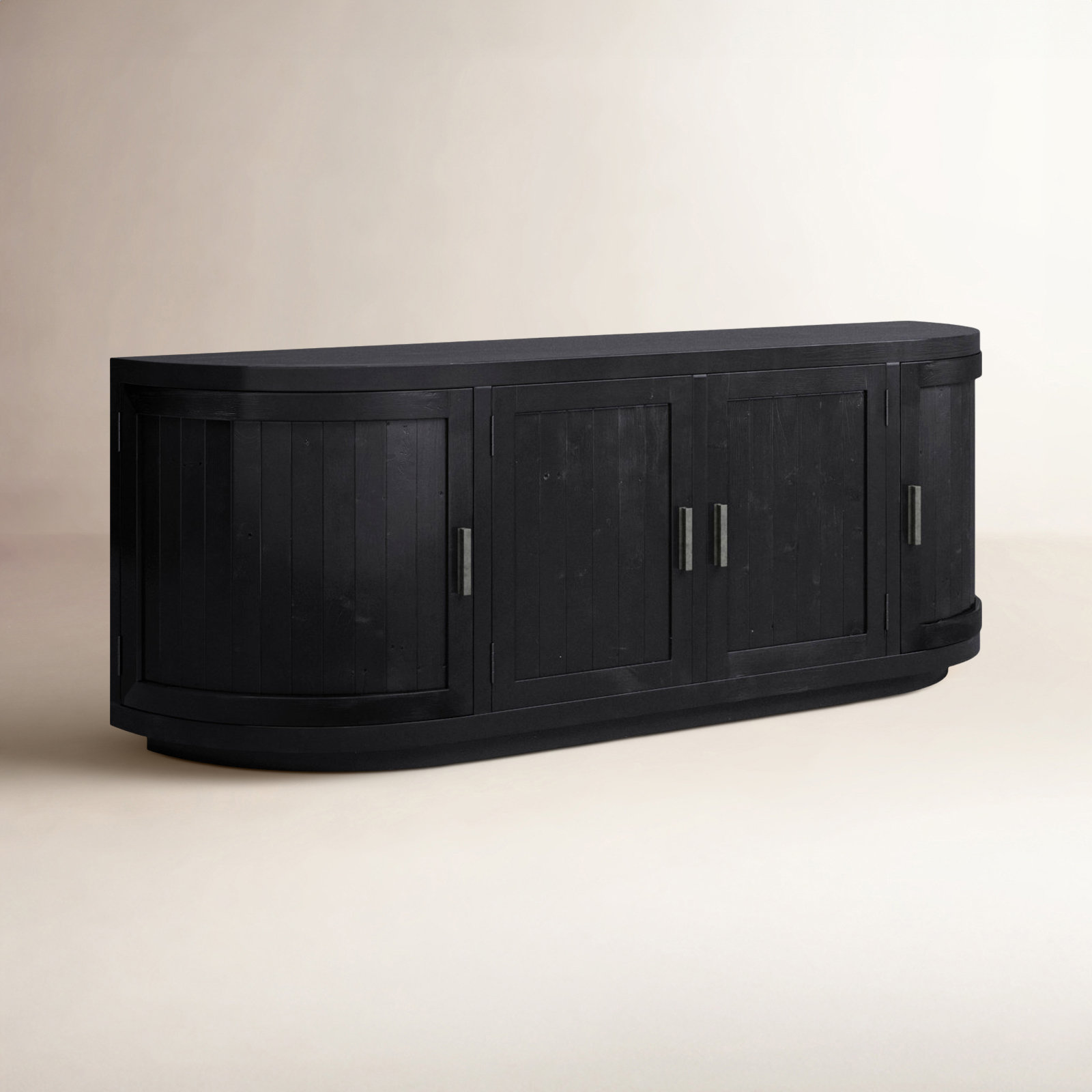 Rudi Solid Wood TV Stand, Black