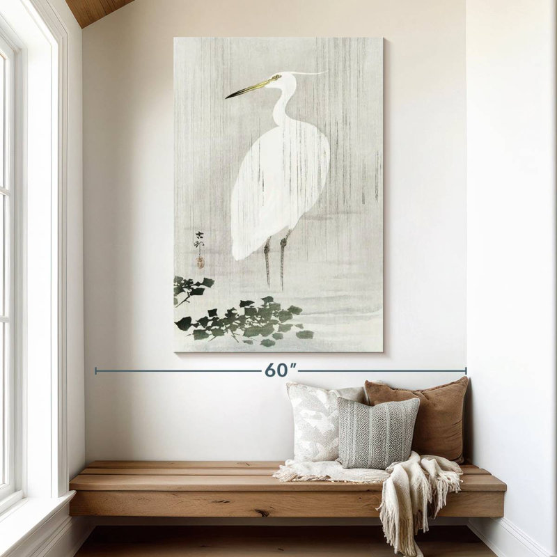 Brampt Egret In Rain, 51" H x 34" W