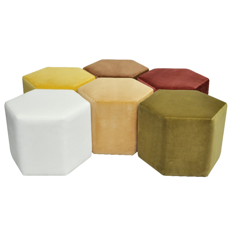 35cm Wide Novelty Solid Colour Pouffe Ottoman, White