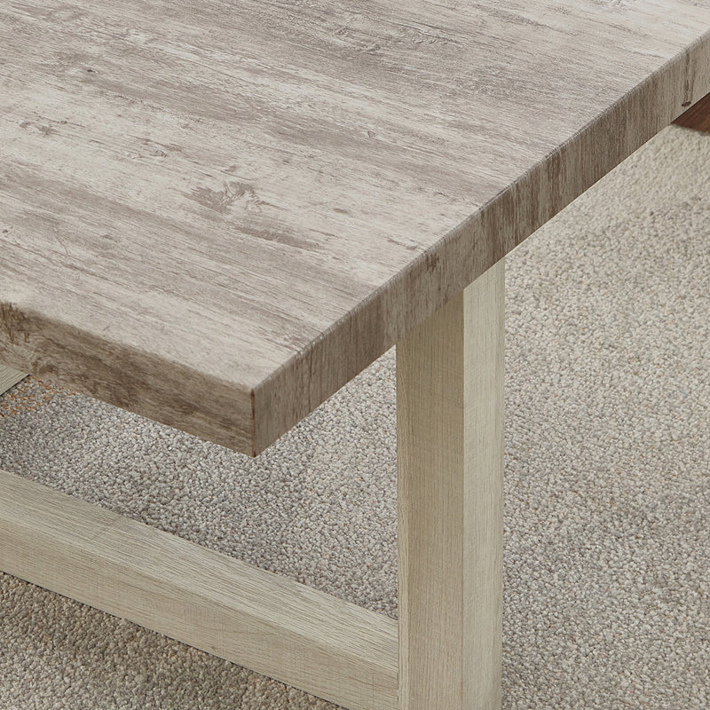 Table de bout, gris patiné et beige, Blanc, Gris