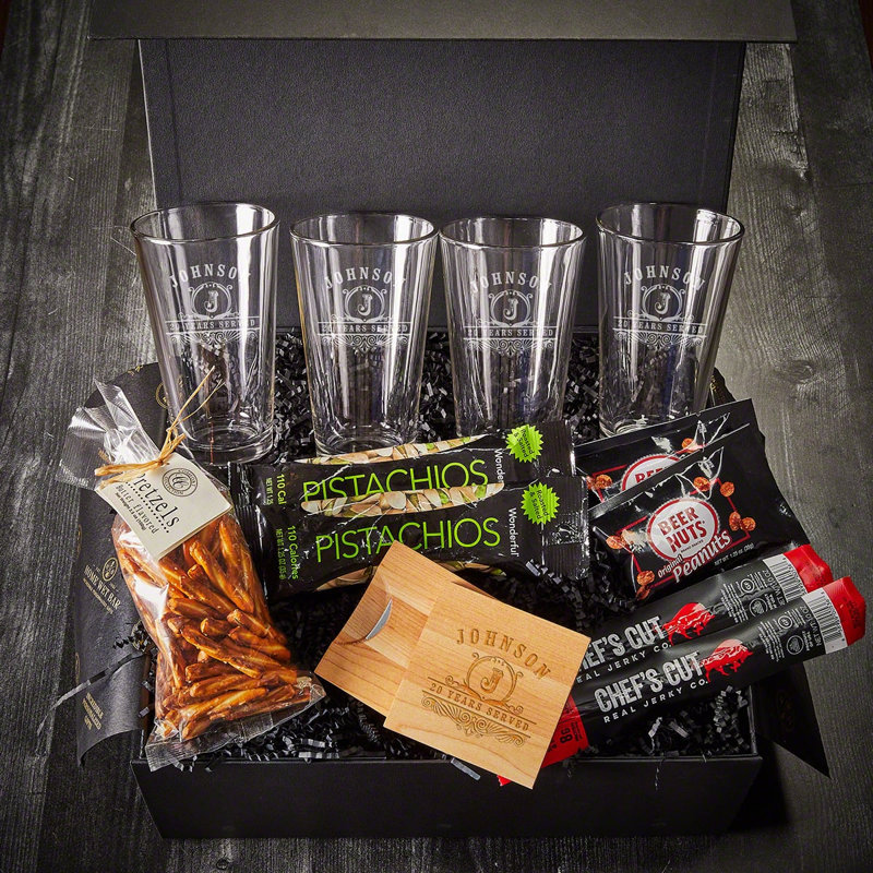 Ensemble de 13 pièces panier à bière Signature - verres et collations personnalisées, Oui